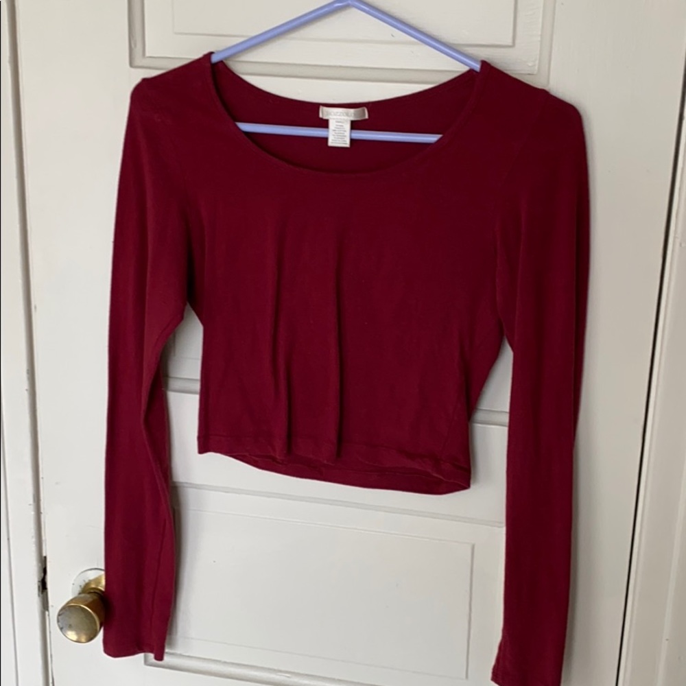 Bozzolo long sleeve red crop top